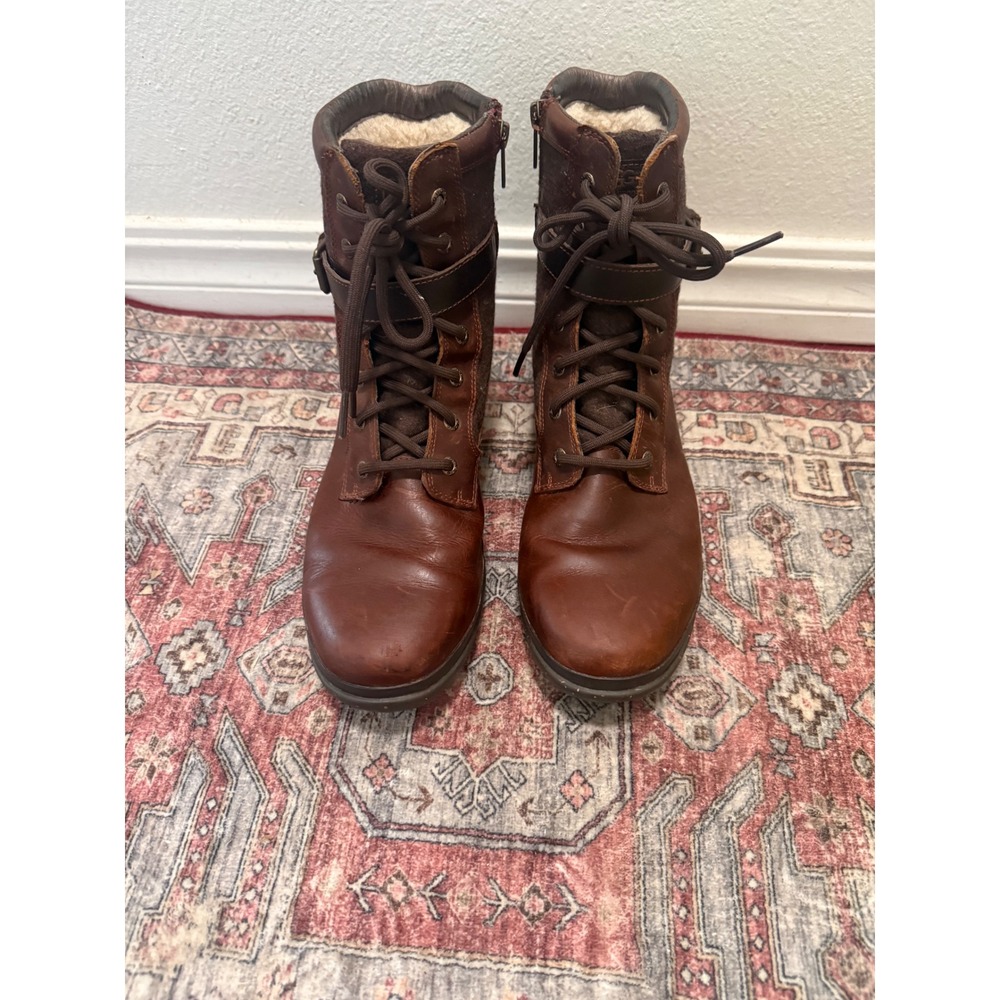 UGG Kesey Waterproof Boots Chestnut Brown Leather Wool Lace Up 1005264 Mens 11